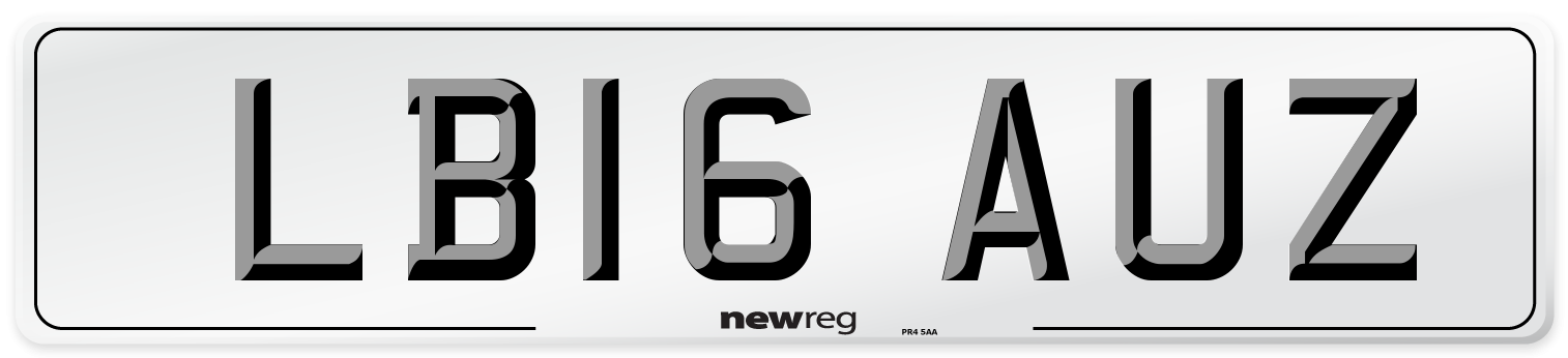 LB16 AUZ Number Plate from New Reg